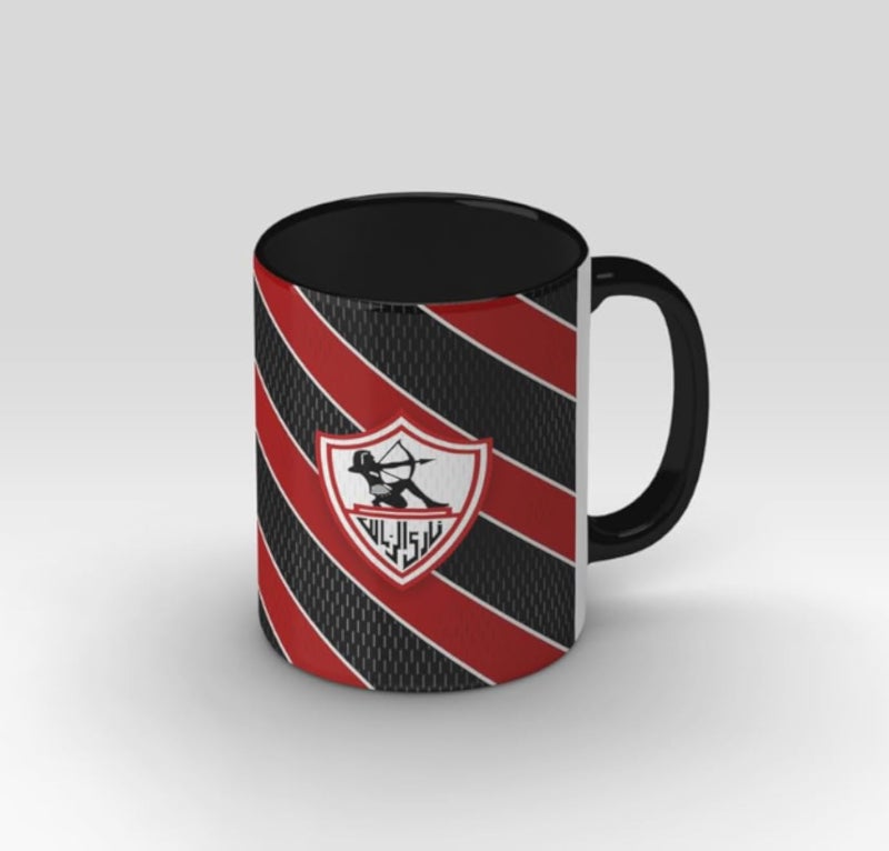 كوب سيراميك - كرة قدم - كوب الزمالك - أسود رقم 99